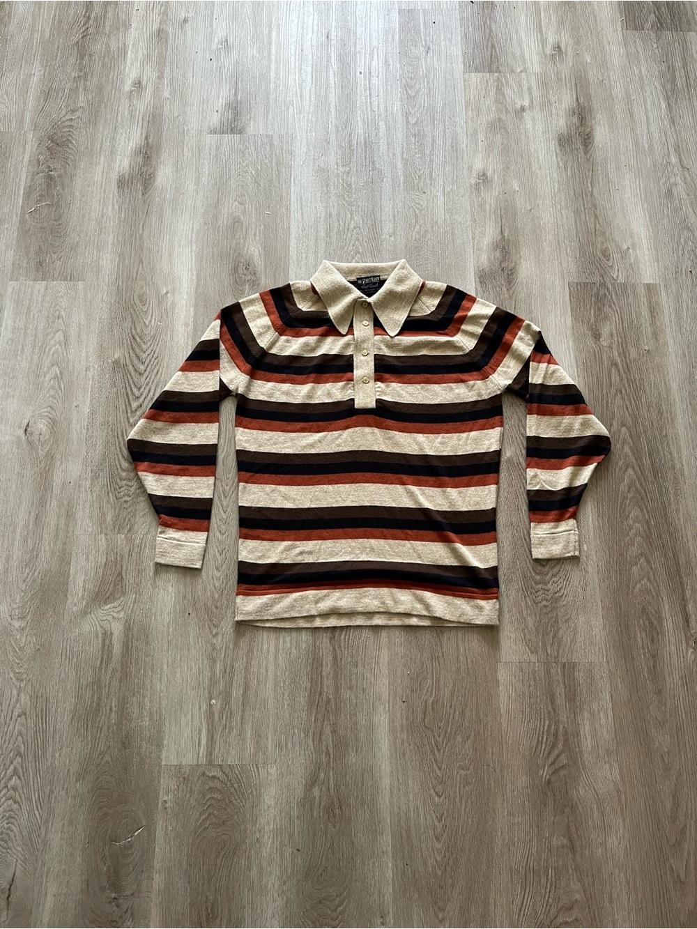 Vintage Puritan Sportswear Striped Polo
Long Sleeve Shirt